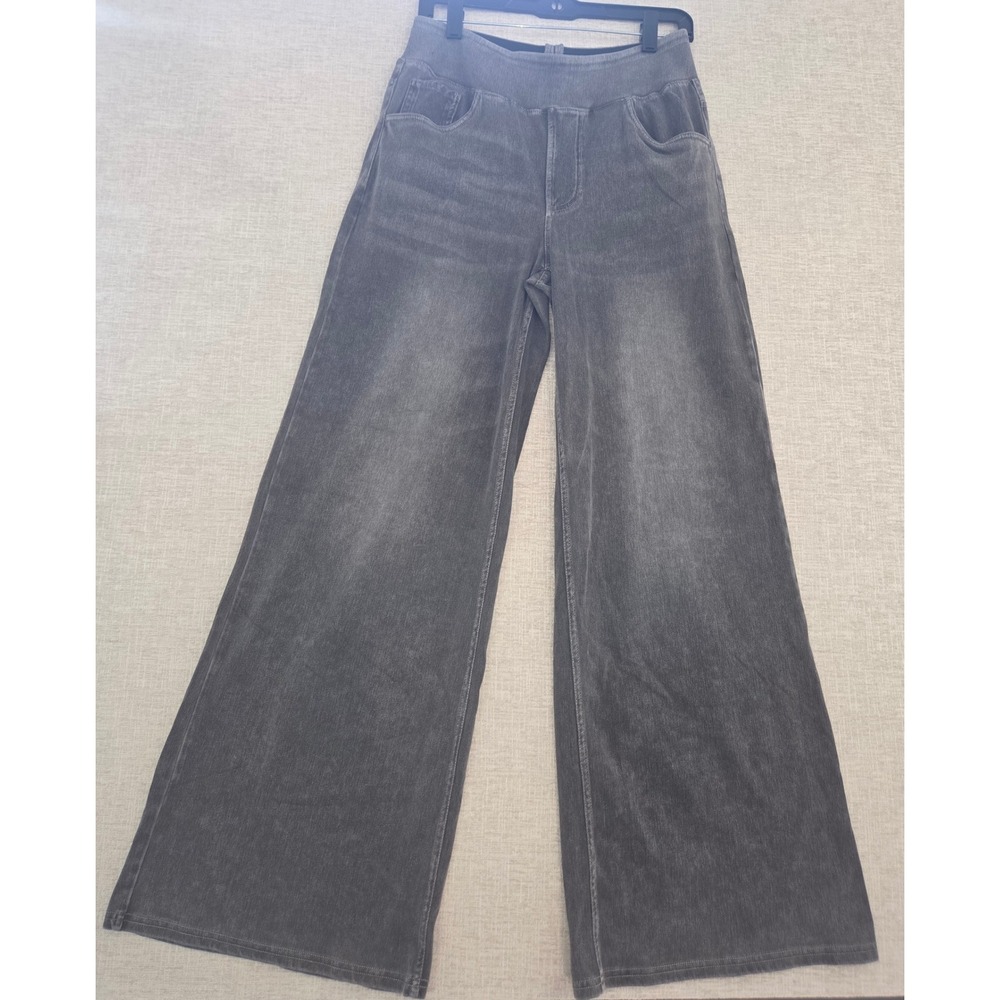 Halara Flex High Waisted Wide Leg Baggy Washed Grey Denim Pants Medium NWT - Picture 3 of 8